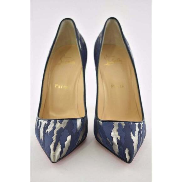 Christian Louboutin Pigalle Follies 100 Blue Camo JQ Camouloubi Heel Pump 37.5 - Picture 5 of 12